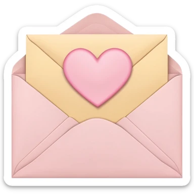 envelope with a heart seal in soft pink, beige and yellow pastel colors sticker