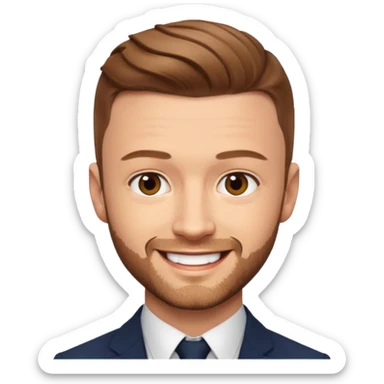 Justin Timberlake with light brown hair sticker