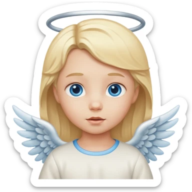 Blonde angel baby with blue eyes  sticker