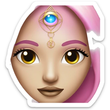 Pleiadian diva woman female third eye pink sticker