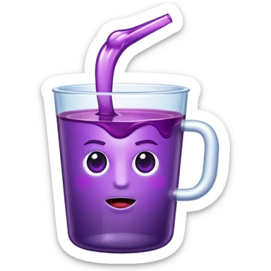 the letter n sipping on a double cup with a purple liquid inside sticker