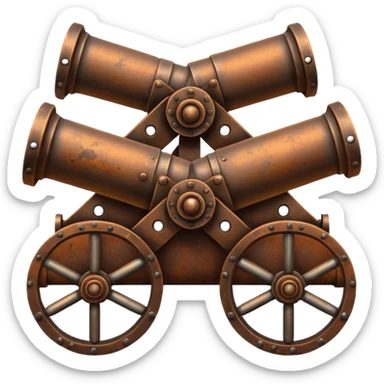 Dois canhão cruzados sticker