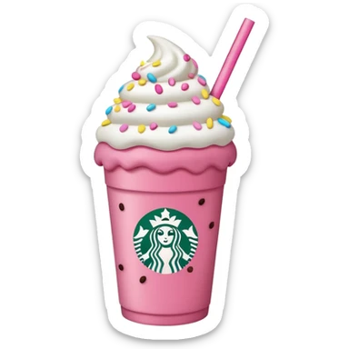 starbucks strawberry acai lemonade refresher and a birthday cake pop sticker