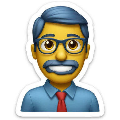 Yellow chat with dress blue and wearing flat shoes and wear red glasses  sticker