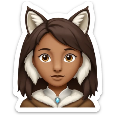 Homme Hybride au cheveux marron foncé avec des oreilles de lynx blanc sticker