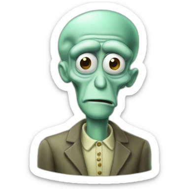 Handsome squidward sticker