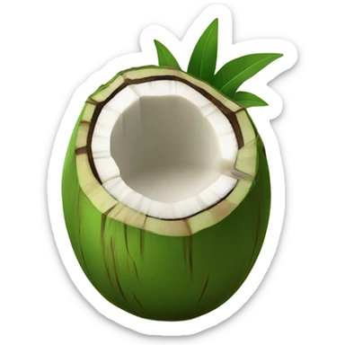   Whole green coconut drinkable sticker