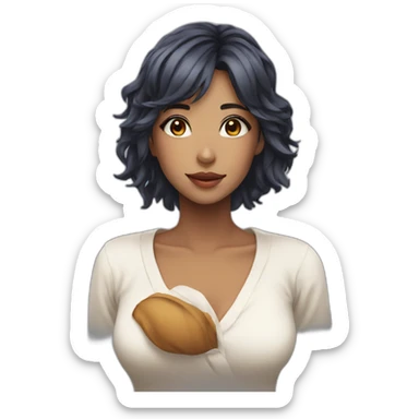 Beautiful woman anime sticker