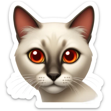 Siamese fluffy cat with red eyes sticker