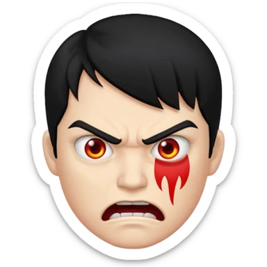 angry face with symbols on mouth sticker