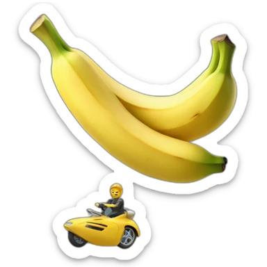 chat sur une banane volante sticker