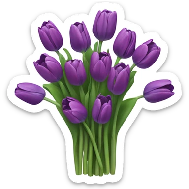 Purple tulips buque sticker
