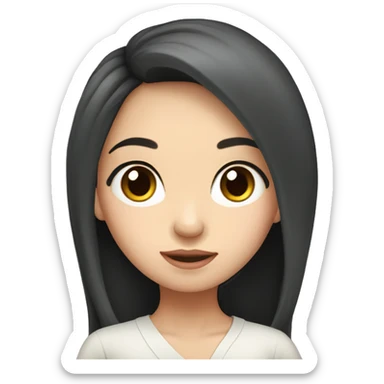 Thai women long hair beautiful big eyes  sticker