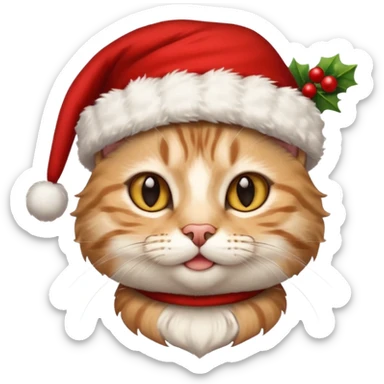 кіт в новорічнной шляпці sticker