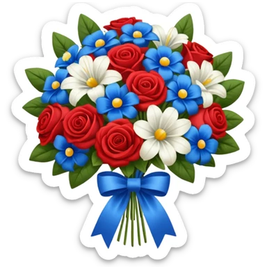 Red, white, and blue bouquet  sticker