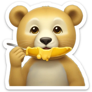 Ours qui mange du miel sticker