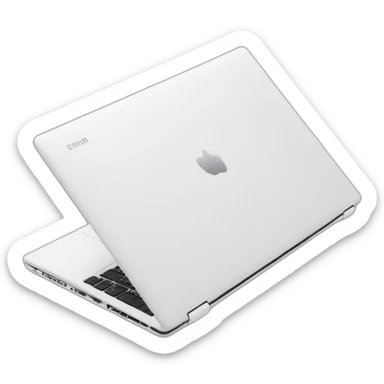 unfold white laptop，side view sticker