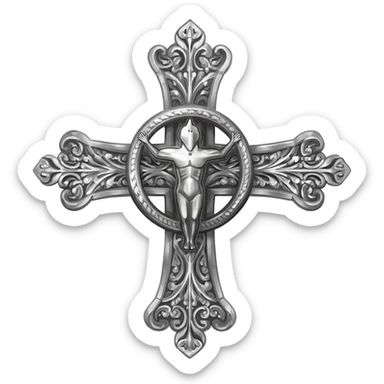 Templar cross with silver cross sticker