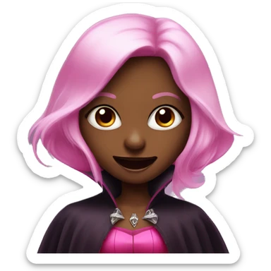 vampire girl with vampire teeth and a pink vampire outfit sticker