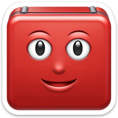 Boxy red sticker