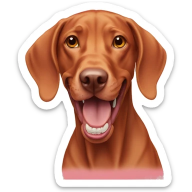 Vizsla showing teeth sticker