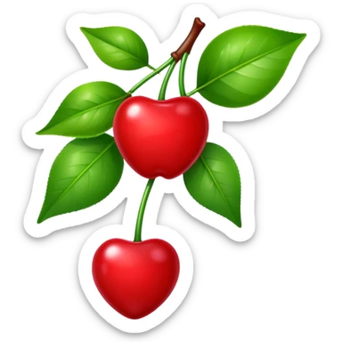 cherry bow stem sticker