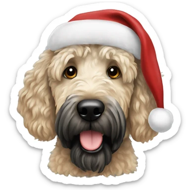 black golden doodle dog christmas sticker