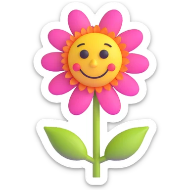 sad flower with a sad face sticker