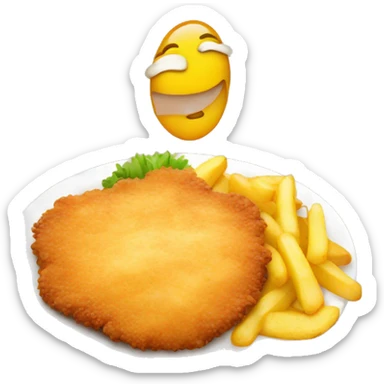 schnitzel mit pommes sticker