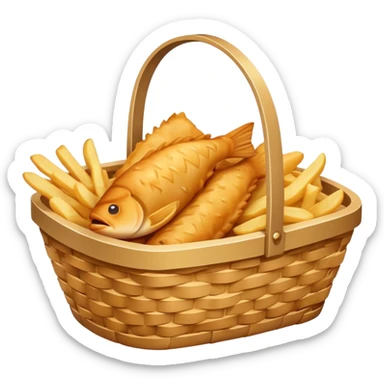 Fish and chips basket sticker