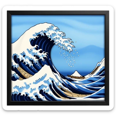 The Great Wave off Kanagawa in painting frame
















 sticker