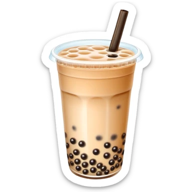 bubble tea with tapioca pearls sticker