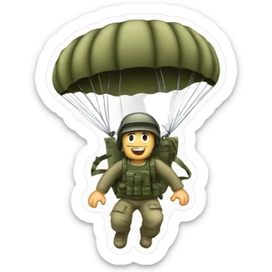 Army guy parachuting from c130 sticker