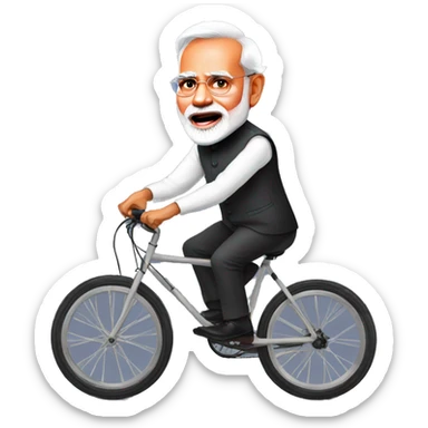 pm modi on cycle  sticker