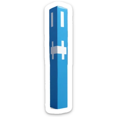 Blue cuboid pole with th lable peace pole in white sticker