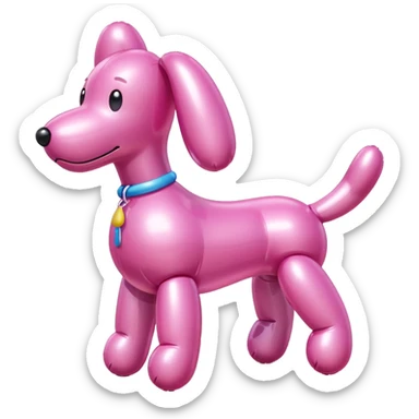Pink balloon dog inanimate ￼object sticker