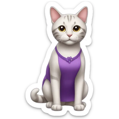 cat in violet dress sticker