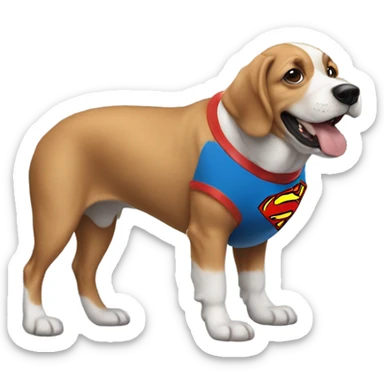 Dog with superman suit sticker