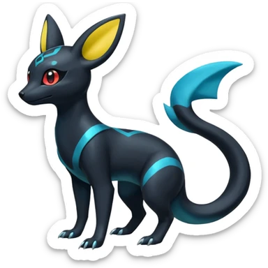 Shiny Umbreon-Amaura-Salandit-Fakémon-fusion (full body) sticker