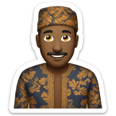 Men wearing batik sticker