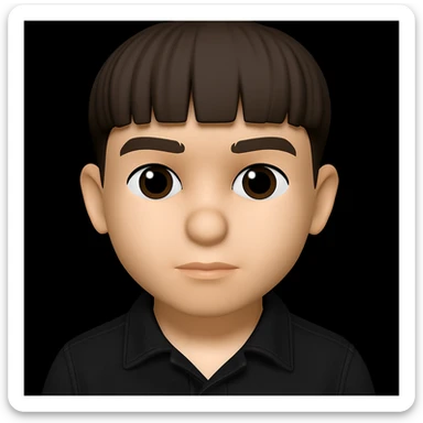 Change the boy's outfit to a black denim jacket. Keep the boy's face and slim body shape exactly the same as the original image, without making him look fat. Maintain all other features as in the original image. sticker