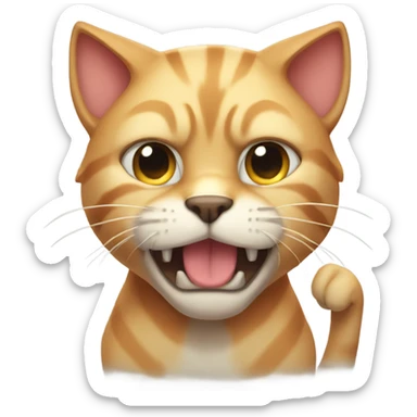 Really muscular cat sticker