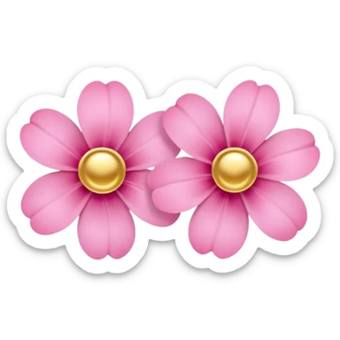 a pink flower wearing earrings sticker