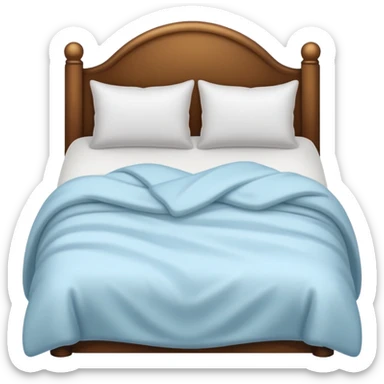 cozy bed with pillows and blanket sticker