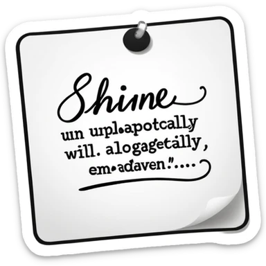 handwritten note "shine unapologetically" elegant style sticker