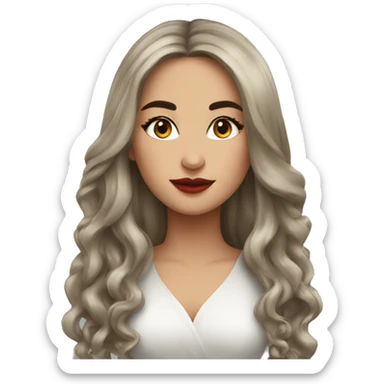 Beautiful turkish women long hair lipstick sticker