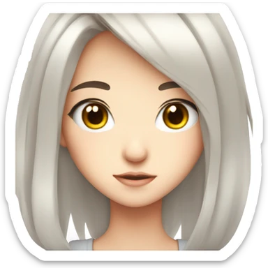 cute anime girl with long eyelashes sticker