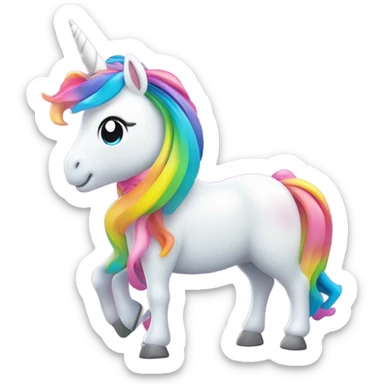 Unicornio con arcoíris  sticker
