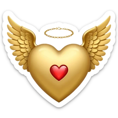 Heart with angel wings sticker