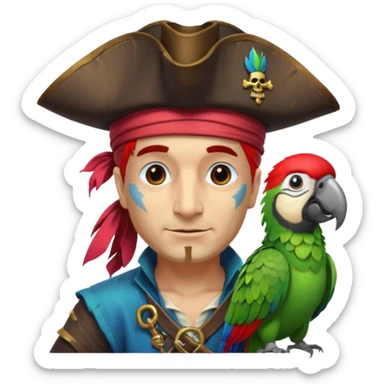 Pirates and parrot sticker